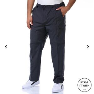 Reel Legends Mens Mackerel Convertible Zip Off Pants Sz XXL x 30 Black Fishing